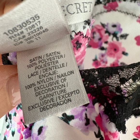 Vintage Y2K Victoria's Secret Floral Satin Slip Dress Lingerie Lace Nightgown - Picture 4 of 9